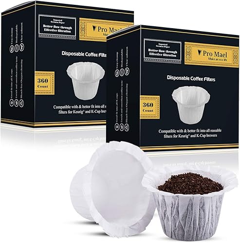 Pro Mael Filtros de café desechables K Cup de papel para cafeteras Keurig de una sola porción 1.0 y 2.0, uso con cápsulas reutilizables K Cup, color