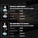 EPOMAKER TH80 V2 75% Wireless Mechanical Gaming Keyboard, 8000mAh & 2.4G/BT, Mac Modifier, RGB Backlit & Side Light, Programmable Keys & Knob, Creamy Keyboard for Mac/PC (Black, Sea Salt Silent)