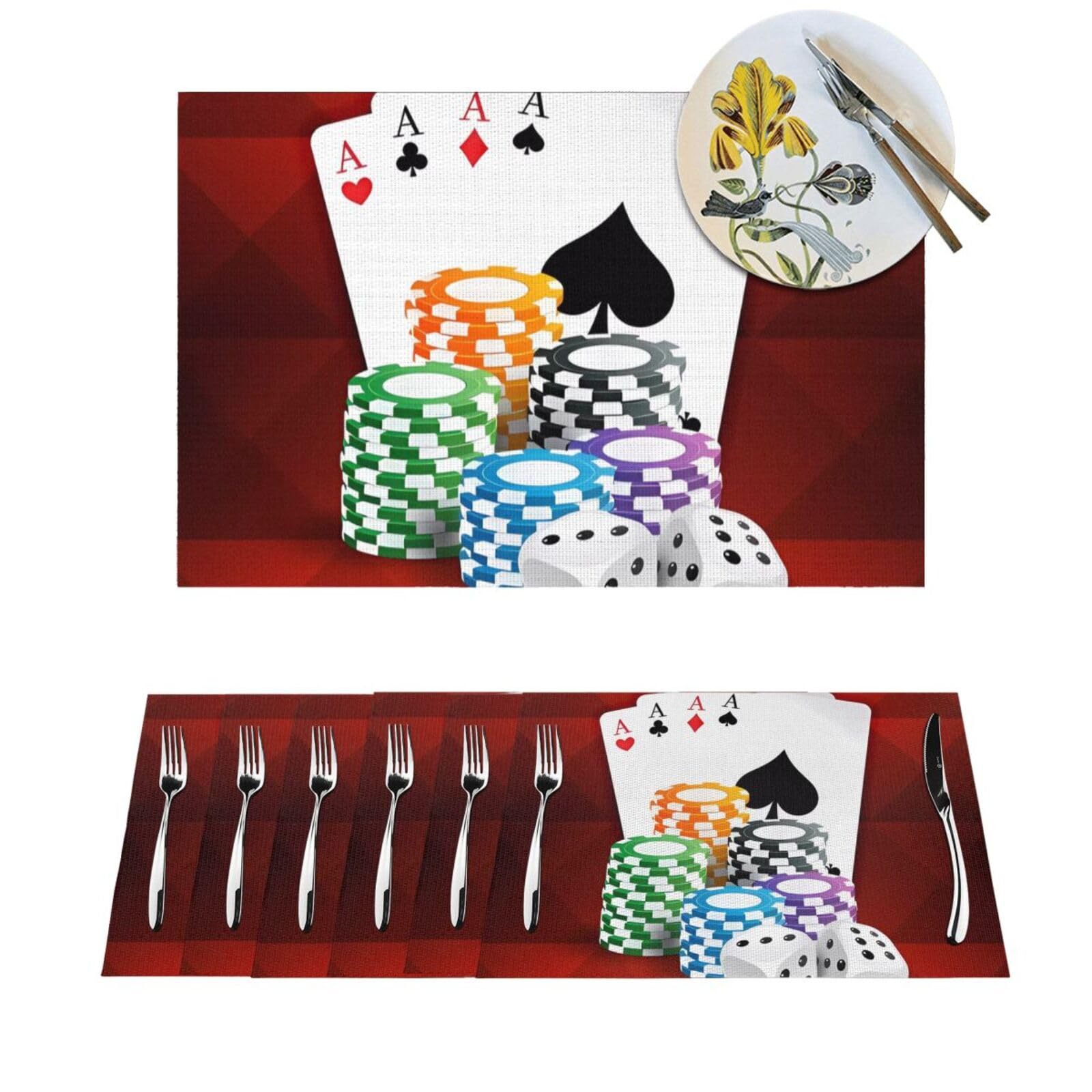 Tapis de poker pour table à manger lavable et anti-tache PVC