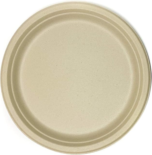 DISPOSABLE GREEN® | Round Plates | Super Strong | Unbleached Sugarcane Bagasse | Home COMPOSTABLE, Biodegradable, ECO Friendly (25, 25 CM (10 INCH))