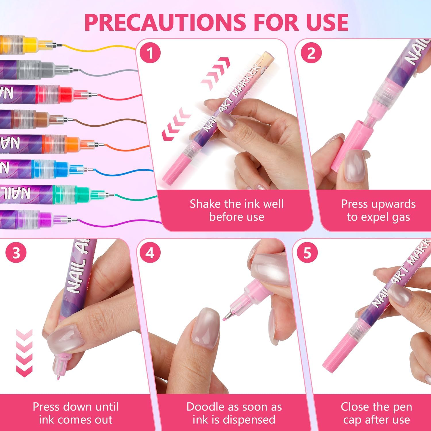 12 Colors Nail Art Pens Set 2026 Upgraded Nail Art Markers Fine Tip Nail Art Pen 0.5mm for Painting Nails Art Markers for Gel Nails Quickly Dry Drawing Painting Liner Pens Diy Graffiti Nail Pen