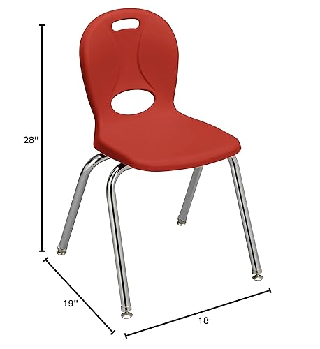 Miniatura 3 de Learniture LNT-116-CSW-RD Learniture Structure Series - Sillas escolares apilables para aula, altura del asiento de 16 pulgadas, color rojo, paquete