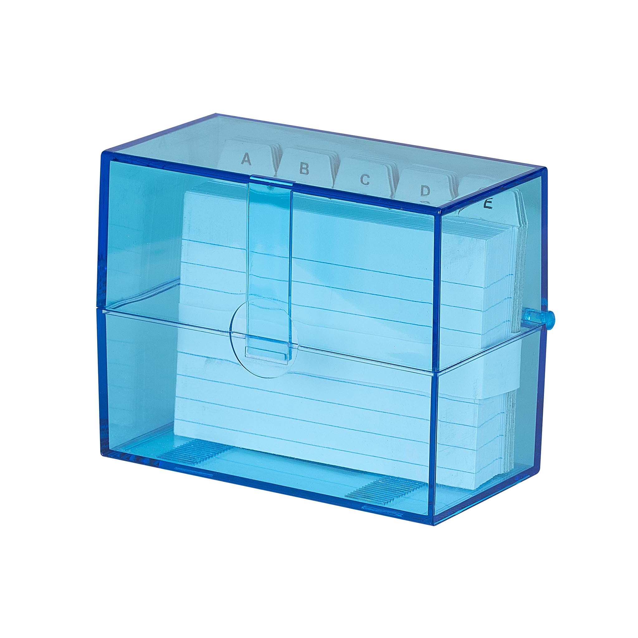 Wedo Fichier A7 avec cartes registre alphabétique 200 cartes Transparent Bleu
