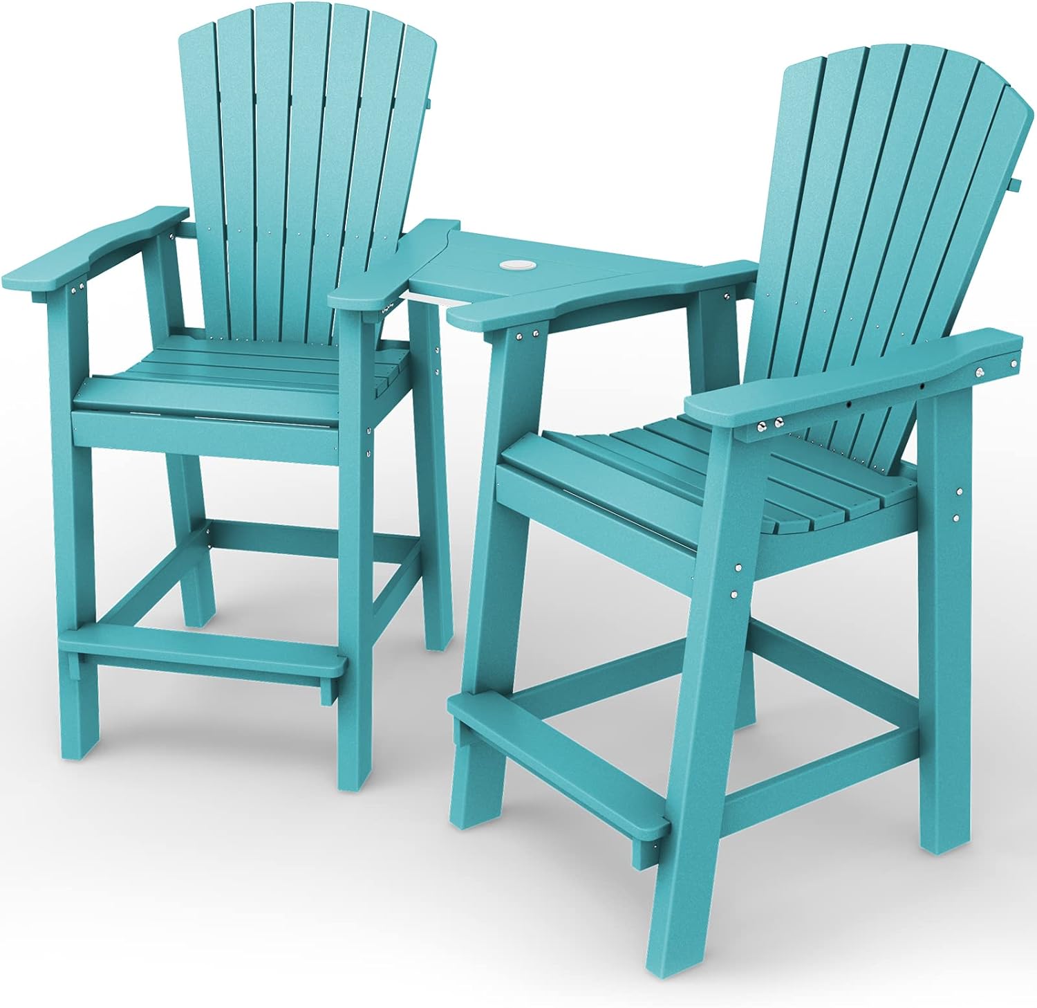 KINGYES Balcony Chair Tall Adirondack Chair Set of 2 Outdoor Adirondack