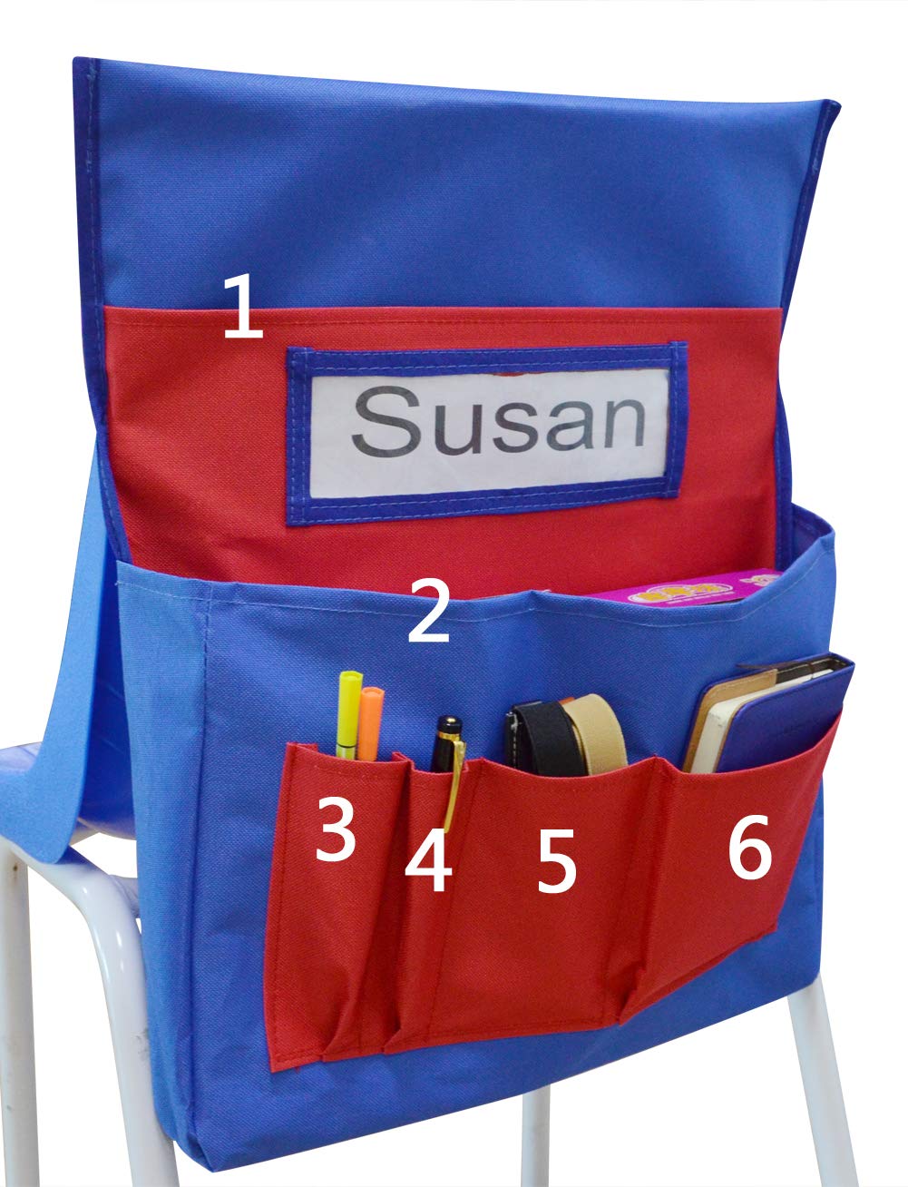 VNOM Chairback Buddy Pocket Chart with Name Tag Slot Kids School Supply