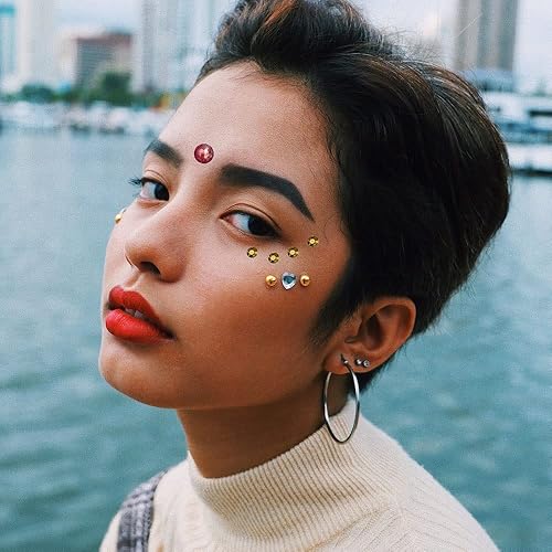 Miniatura 7 de Diamantes de imitación de resina con parte trasera plana mixta de 1.76 oz, perlas semicirculares, tamaños mixtos de 0.16 a 0.39 pulgadas, diamantes