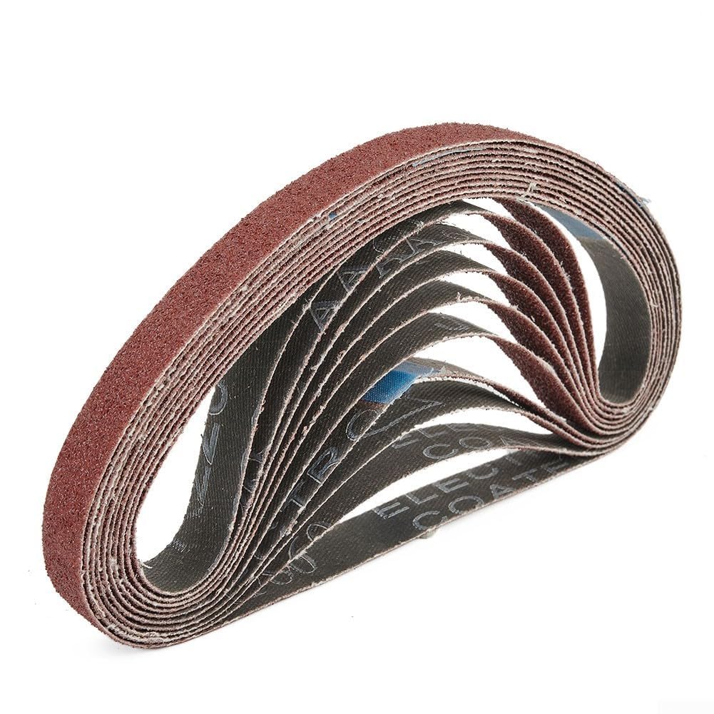 Lot de 60 bandes abrasives 13 mm de largeur 457 mm de long Grain 40 60 80 120 180 240 Compatible avec BD280 BD282E BD290 BD292E KA292E KA293E