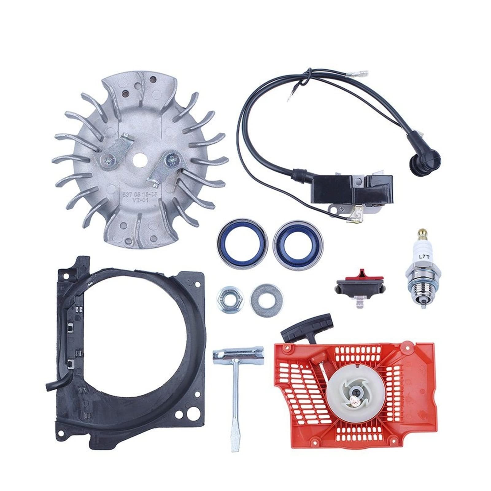 IWBR Kit de Herramientas de repotenciación de Llave de Arranque de Retroceso de Bobina de Encendido de Volante Apto for Husqvarna 365 371 372 362 repuestos de Motosierra de Gasolina