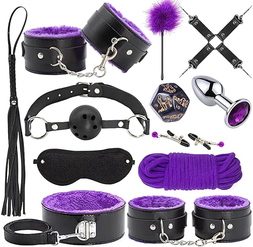 Miniatura 8 de BDSM - Restricciones de bondage para adultos, 12 piezas de equipo de bondage y accesorios, juguetes sexuales para mujeres y parejas Rojo