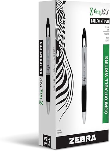 Miniatura 3 de Zebra  Pluma retráctil Z-Grip Max, punta mediana, 1.0mm, 12 unidades, Rojo