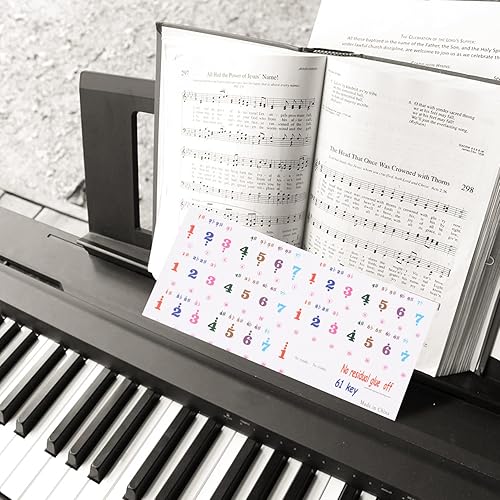 Miniatura 9 de ARTIBETTER Calcomanías de números, 2 hojas, calcomanías para teclado de piano, letras electrónicas, calcomanías de teclados extraíbles para 61