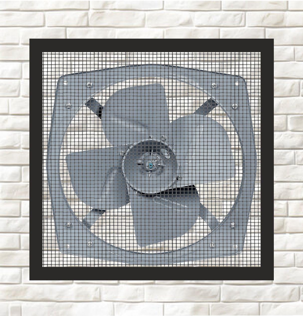 Pre Stiched Mosquito Net for Kitchen, Bathroom Window & Exhuast Fan Self Adhesive Hook & Loop Tape - 30x40 CM - Black-image-48