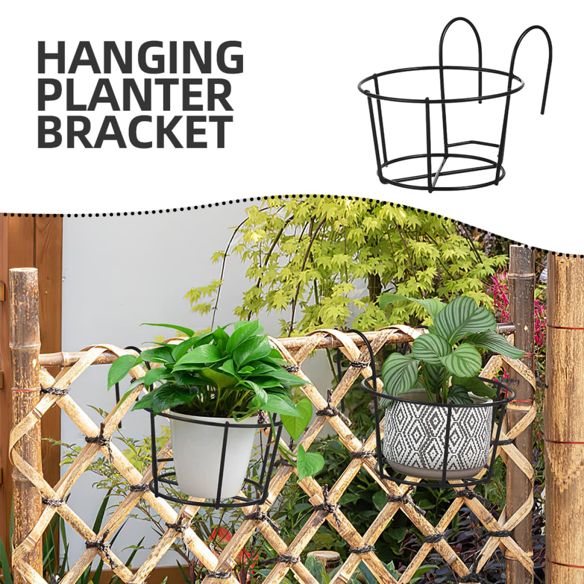 Mikikit 6piezas Soportes Para Jardineras De Ventana Colgadores De Hierro Ahorra Decoración Interior