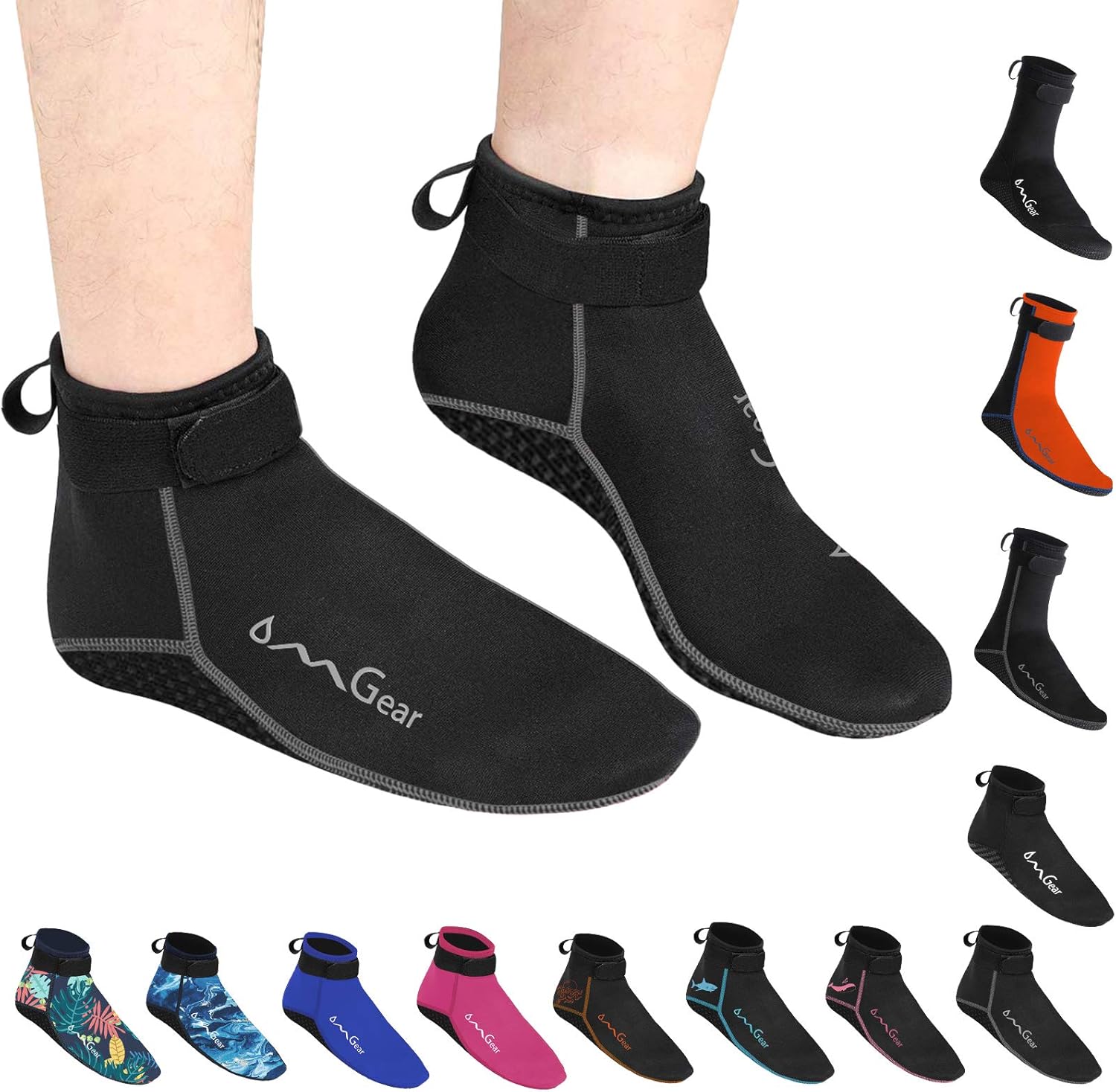 OMGear Water Socks Neoprene Socks Beach Booties 3mm 5mm Anti-Slip Wetsuit Footwear Fin Swim Sand Proof Socks