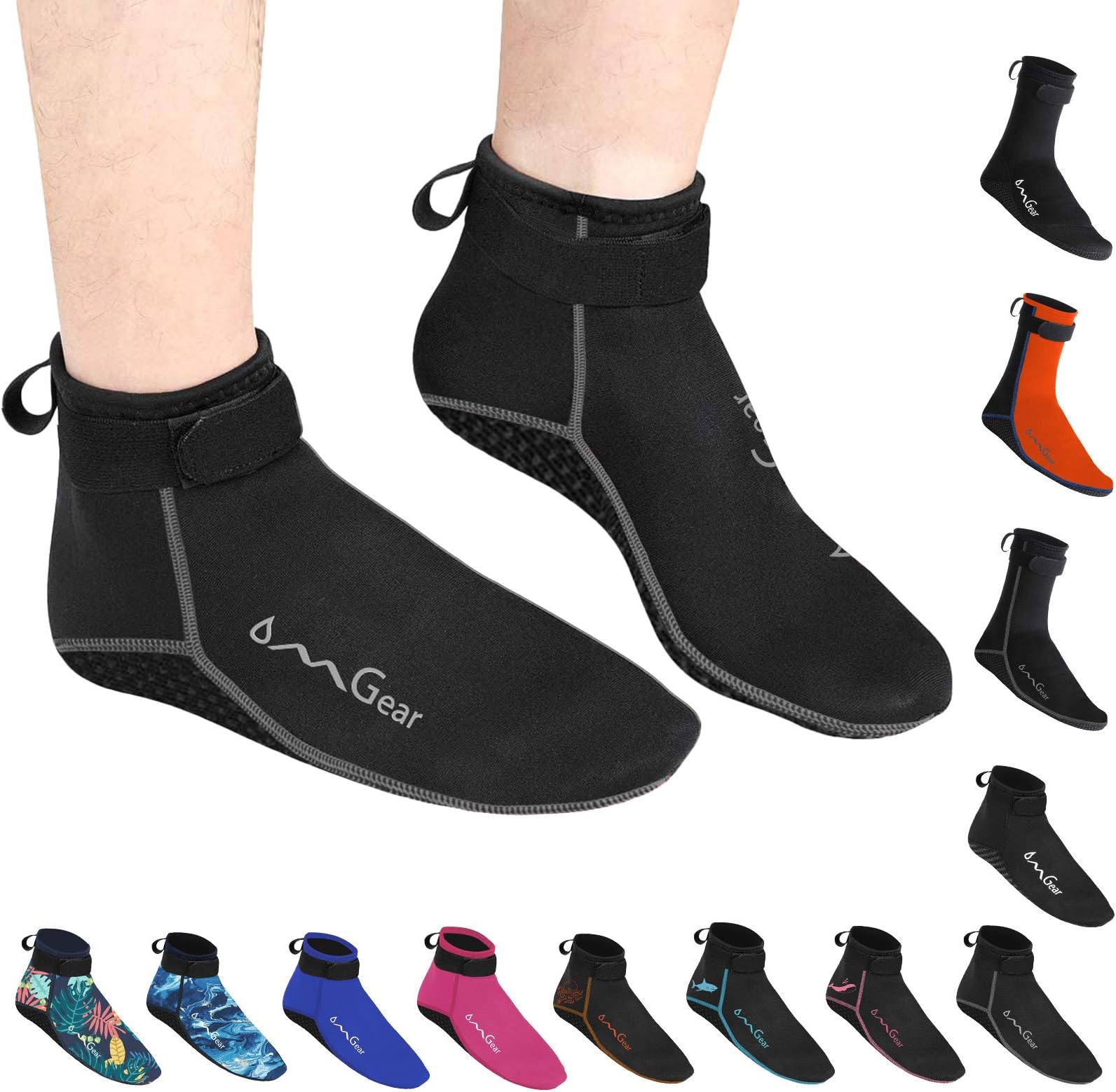 OMGearWater Socks Neoprene Socks Beach Booties 3mm 5mm Anti-Slip Wetsuit Footwear Fin Swim Sand Proof Socks