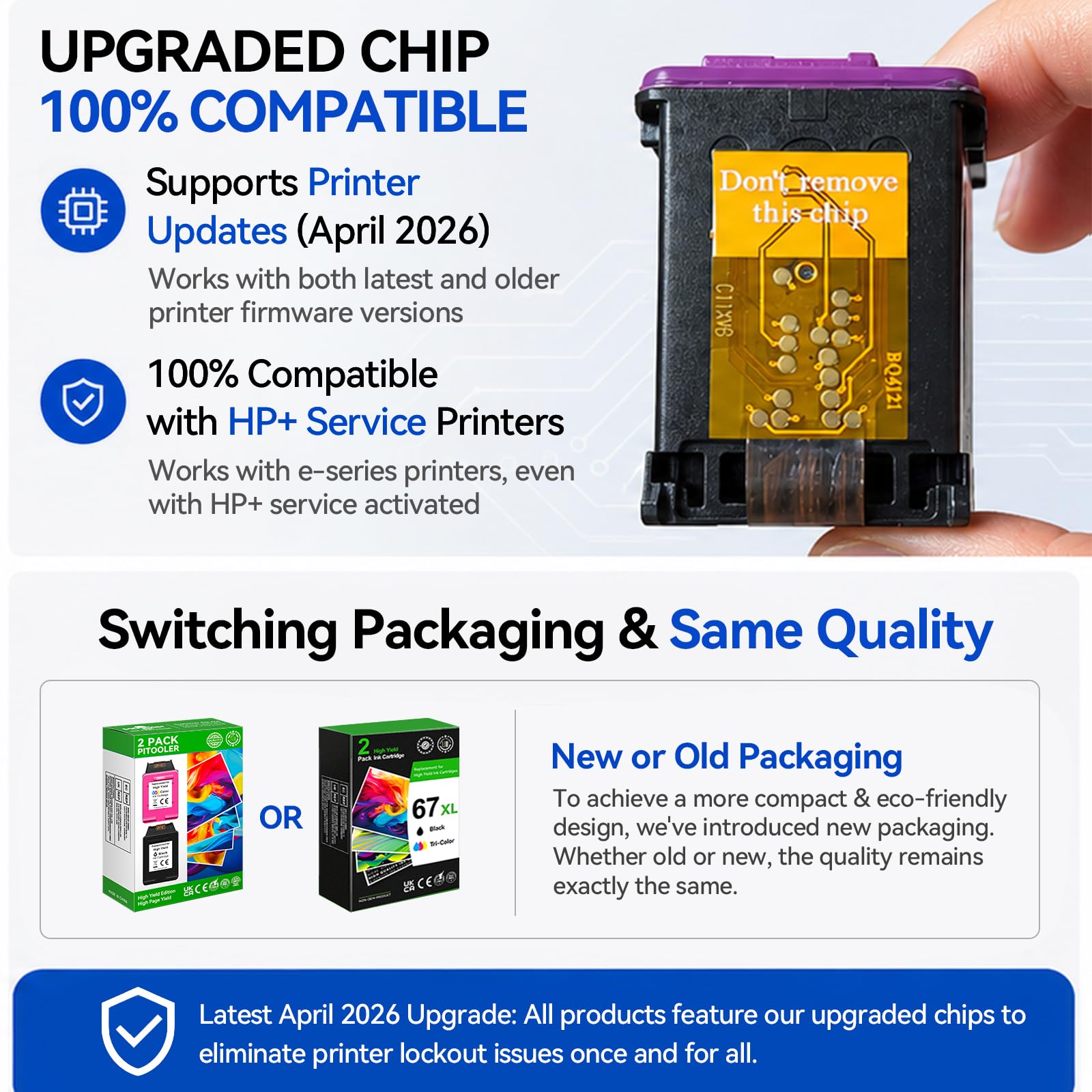 Amazon.com: Upgraded Chip 67XL Ink Cartridges Compatible for HP 67