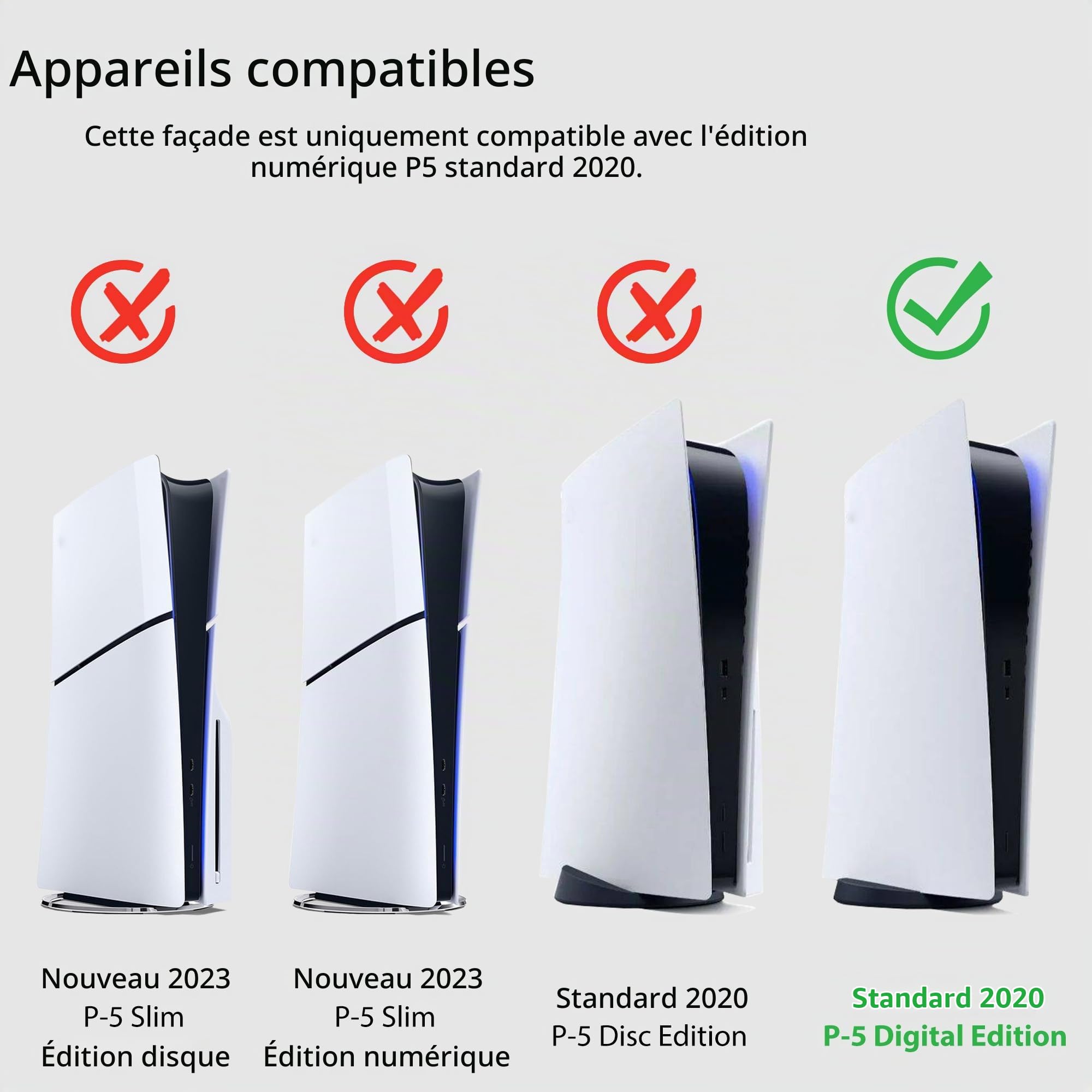 Façades pour P5 édition Digitale Panneau de Remplacement pour Digitale Console DOBEWINGDELOU Latéral Accessoires Protection Contre Les Rayures et la Poussière Boîtier ABS Noir