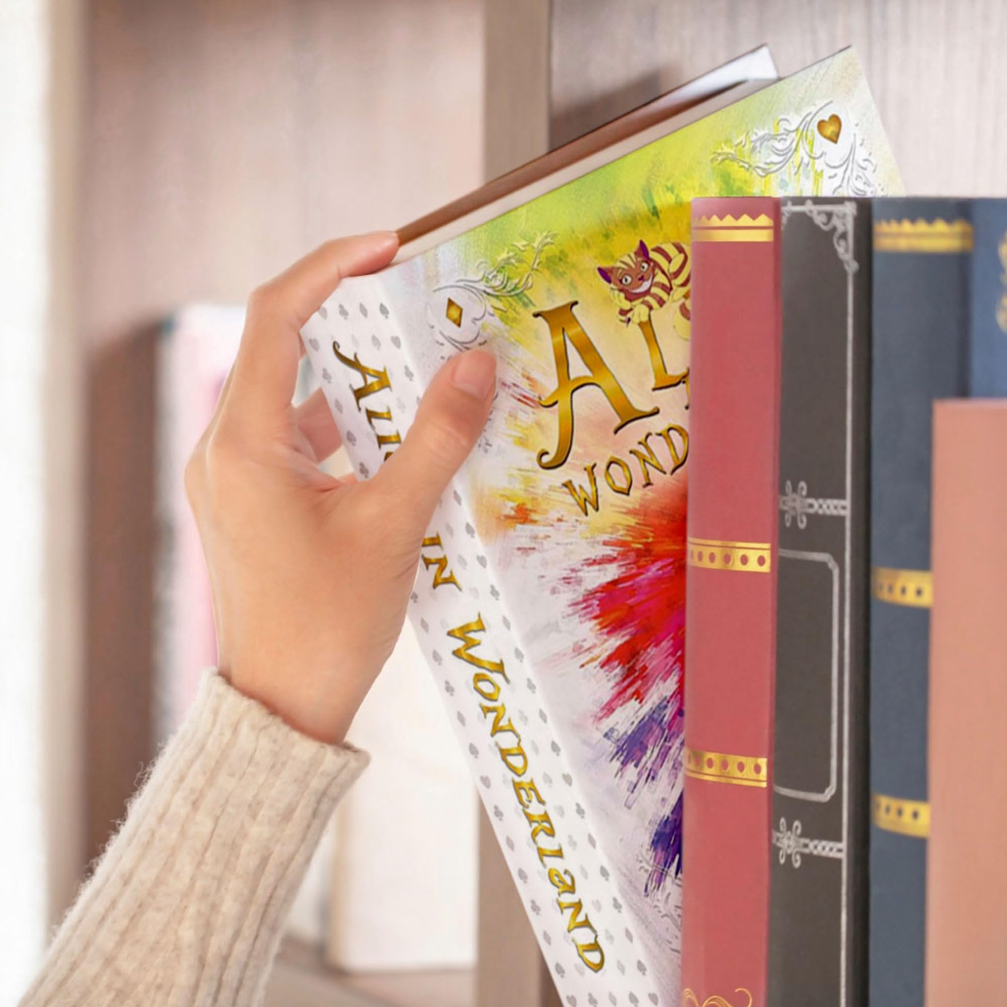 Gefälschte Buchbox – Kleiner Safe mit Schlüsselschloss – Versteckter Safe in Sichtweite – Umleitungssafe – Geheimtresor (Alice) (groß)
