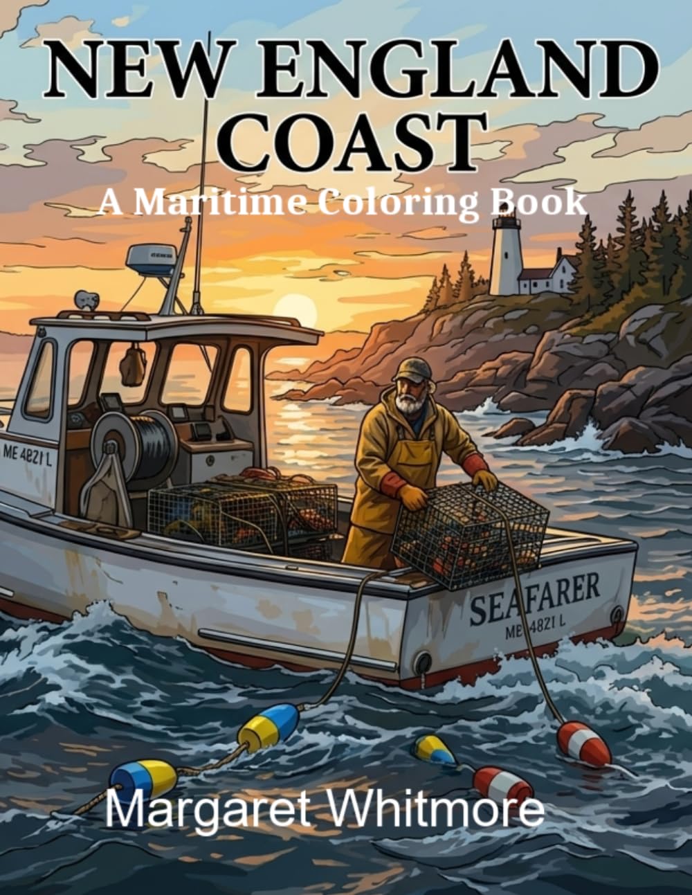 New England Coast: A Maritime Coloring Book: Therapeutic Activity Book with Lobstering and Harbor Scenes from the 1950s-1980s for Alzheimer's (The Regional Collection)