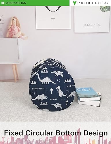 Miniatura 7 de LANGYASHAN Cesta de Ropa Sucia de Lona Plegable Organizador Cesta de Almacenamiento para Niños y Niñas Cesto de Ropa Sucia Contenedores de Juguetes