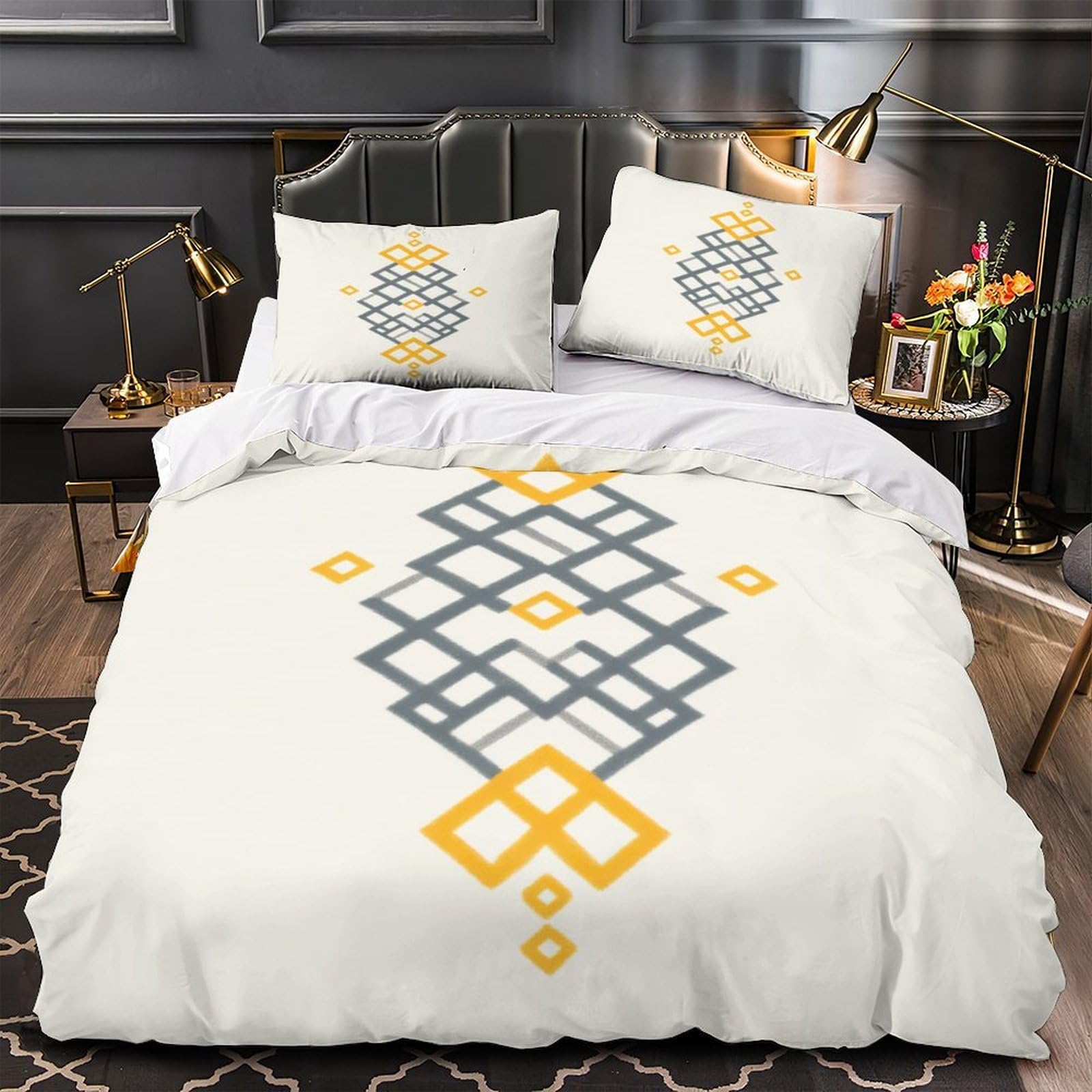 Parure de lit microfibre douce anti-allergie avec fermeture éclair