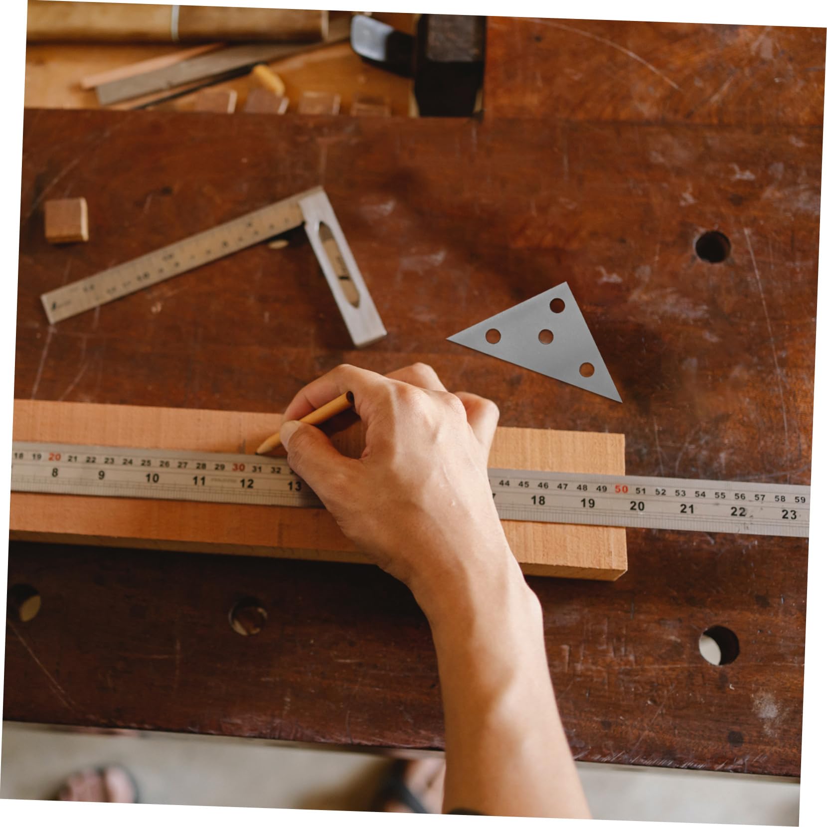 VILLFUL 2pcs Set Triangular Measuring Block Angle Gauge Precision Machinist Tool Multipurpose Ruler Angle Measuring Tool Gauge Blocks Machinist Multifunctional Ruler Angle Blocks