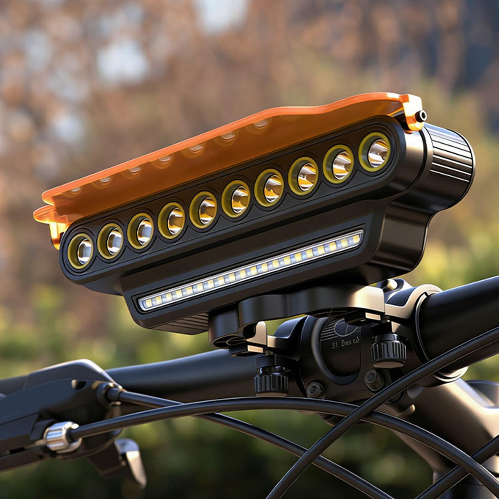 VGEBY Faro per Bici, Luce per Bicicletta Ricaricabile da 4000 MAh con Telecomando e Schermo Digitale per Mountain Bike, Campeggio, Escursionismo