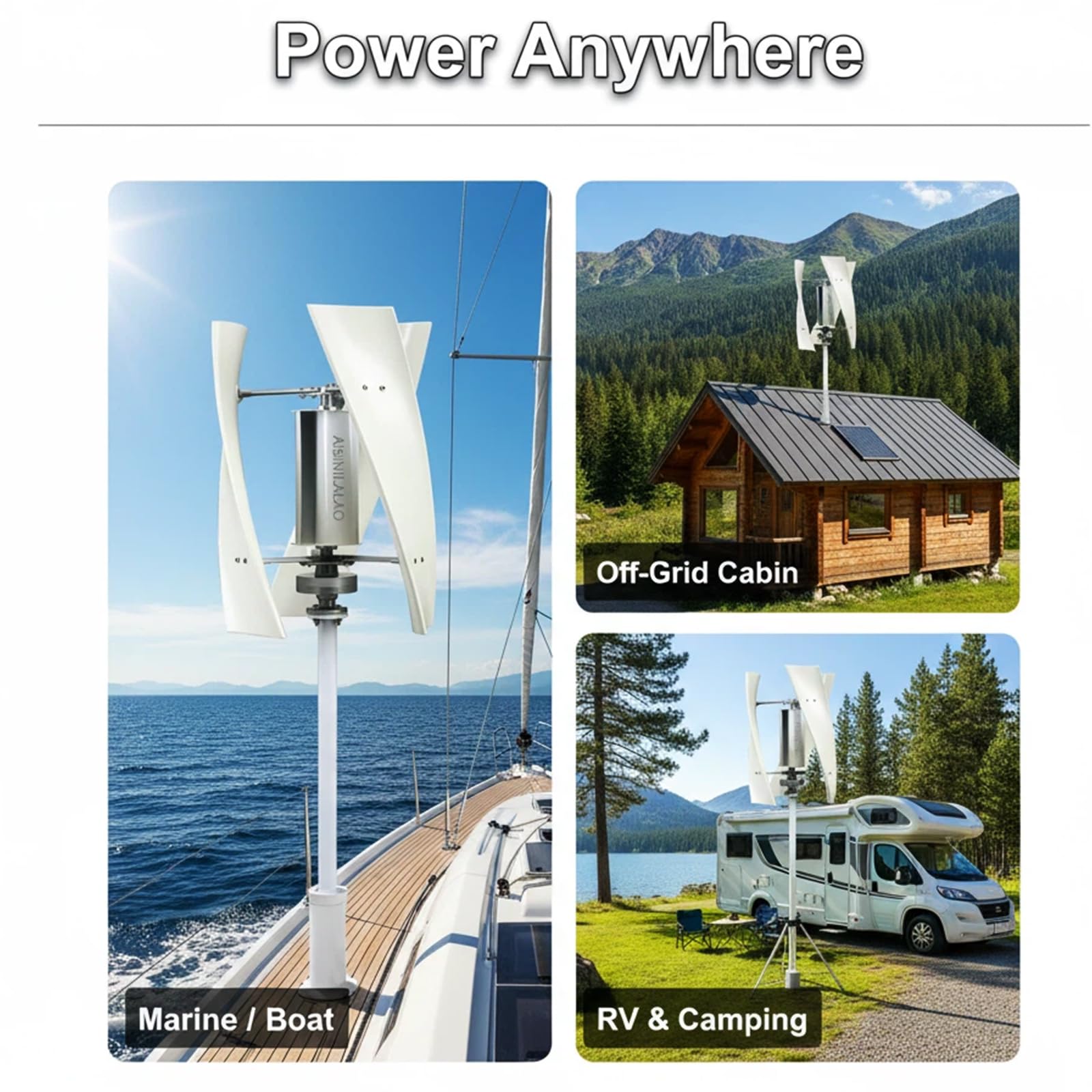 Przenośny zestaw do wytwarzania energii wiatrowej 9000W