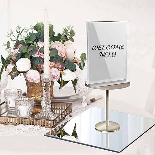 Miniatura 5 de Mymonfif Centros de mesa de espejo cuadrado de 12 pulgadas, juego de 12 espejos para centros de mesa, placas de espejo de vidrio de 0.079 pulgadas,