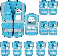 Vista 6 de Chaleco de seguridad de encargo de la alta visibilidad del chaleco de seguridad de la clase 2 Hi Vis reflex