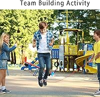 Vista 6 de Double Dutch Jump Rope 16 ft 2 Pack, Adjustable Long Skipping Rope with Wooden Handle, Multiplayer Team Jumping Rope for Kids Adults, Long Enough