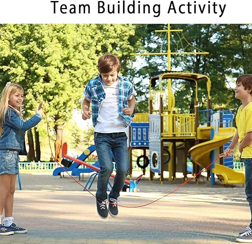 Miniatura 6 de Cuerda de saltar doble holandesa de 16 pies, 2 unidades, cuerda de saltar larga ajustable con mango de madera, cuerda de salto para equipo