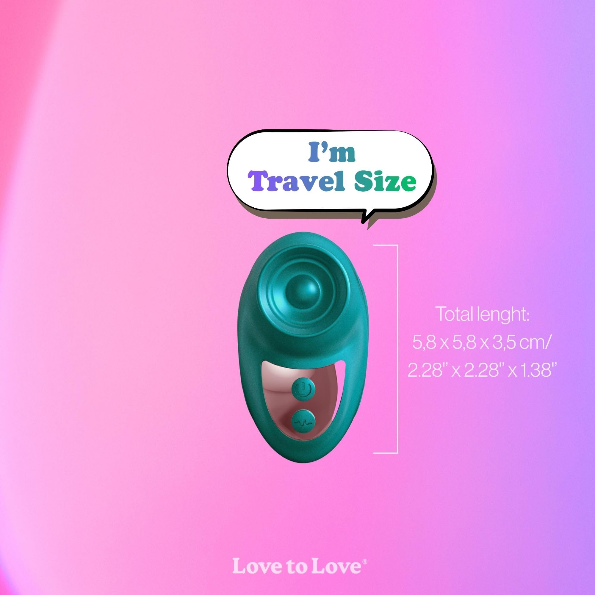 Love to Love Kisscool – Stimolatore Clitorideo Ricaricabile, Anello Vibrante per Donna, 10 Modalità, Impermeabile, Uso Solo & Duo