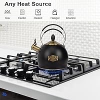 Vista 2 de Tetera Silbante de Acero Inoxidable, Tetera para Estufa de Inducción, Olla para Té de Ebullición Rápida para Calentar Agua 2.6 Cuartos