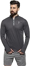 Campus Sutra Men's Polyester Regular Fit Solid Dri-Fit Full Sleeve Activewear T-Shirt for Casual Wear | Modern Clothing T-Shirt Crafted with Comfort Fit and High-Performance for Everyday Wear