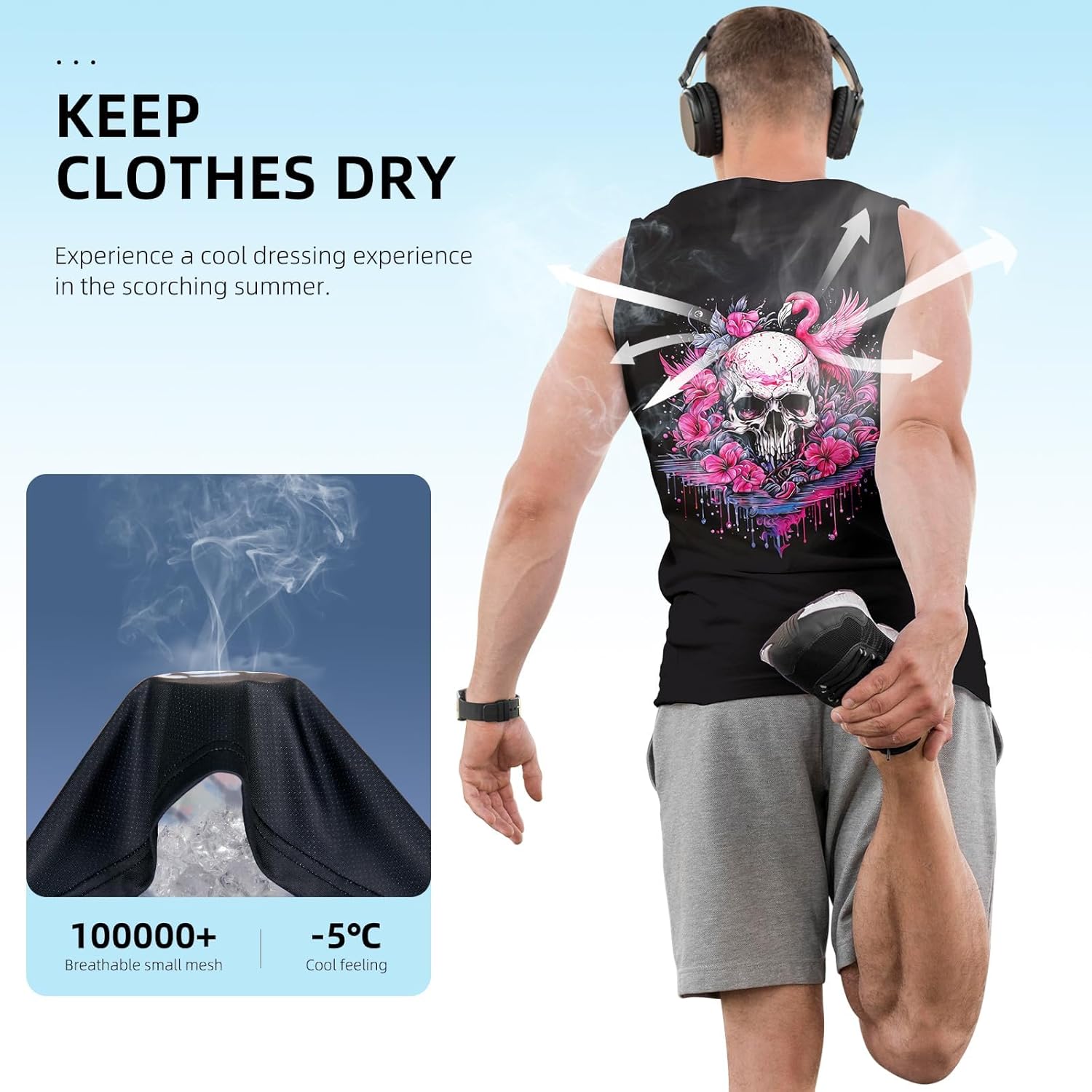 Rave Tank Tops Men Beach Tank Tops Graphic Summer Funny Sleeveless EDM Outfits Patriotic Shirts Up to 3XL - Image 8