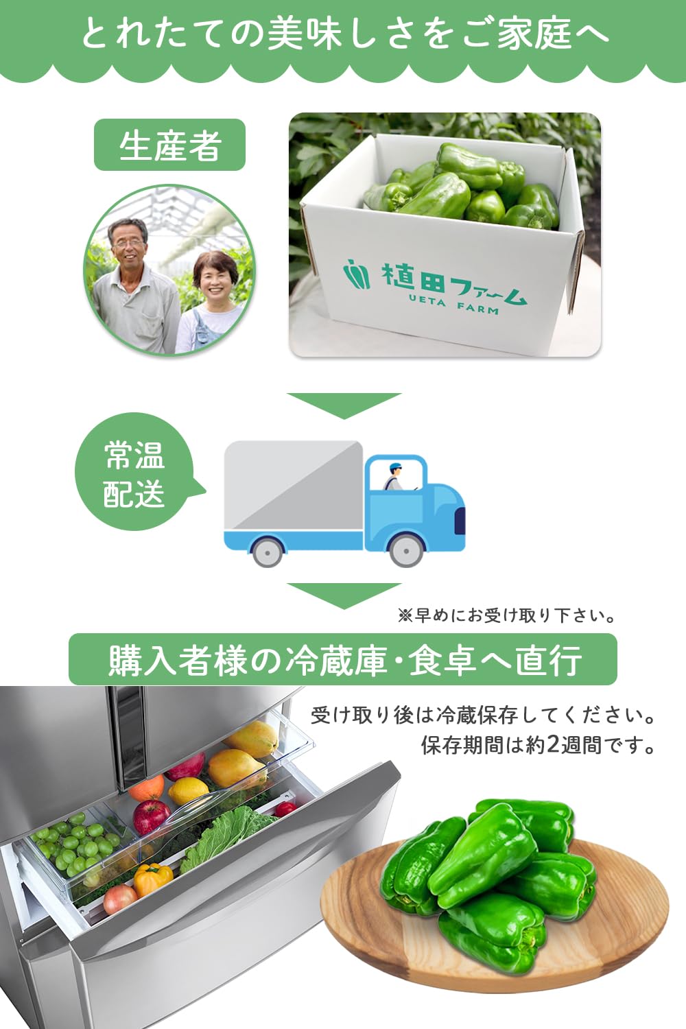 Amazon.co.jp: 植田ファーム 高知県産 減農薬ピーマン 1kg(25-30個