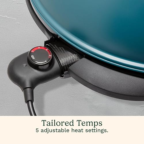 Miniatura 5 de Cuisinart Plancha eléctrica para interiores y exteriores, barbacoa portátil 2 en 1 con superficie de cocción antiadherente superior plana, calor