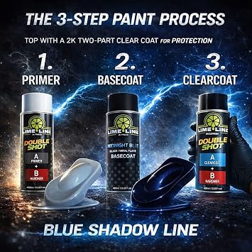 LiME LiNE Shadow Line Basecoat Aerosol Spray Paint, Professional Automotive Spray Paint, Color Shift Black to Metallic Finish, Requires 2K Clearcoat Topcoat (Black Cherry, Spray Paint + 2K Clearcoat)