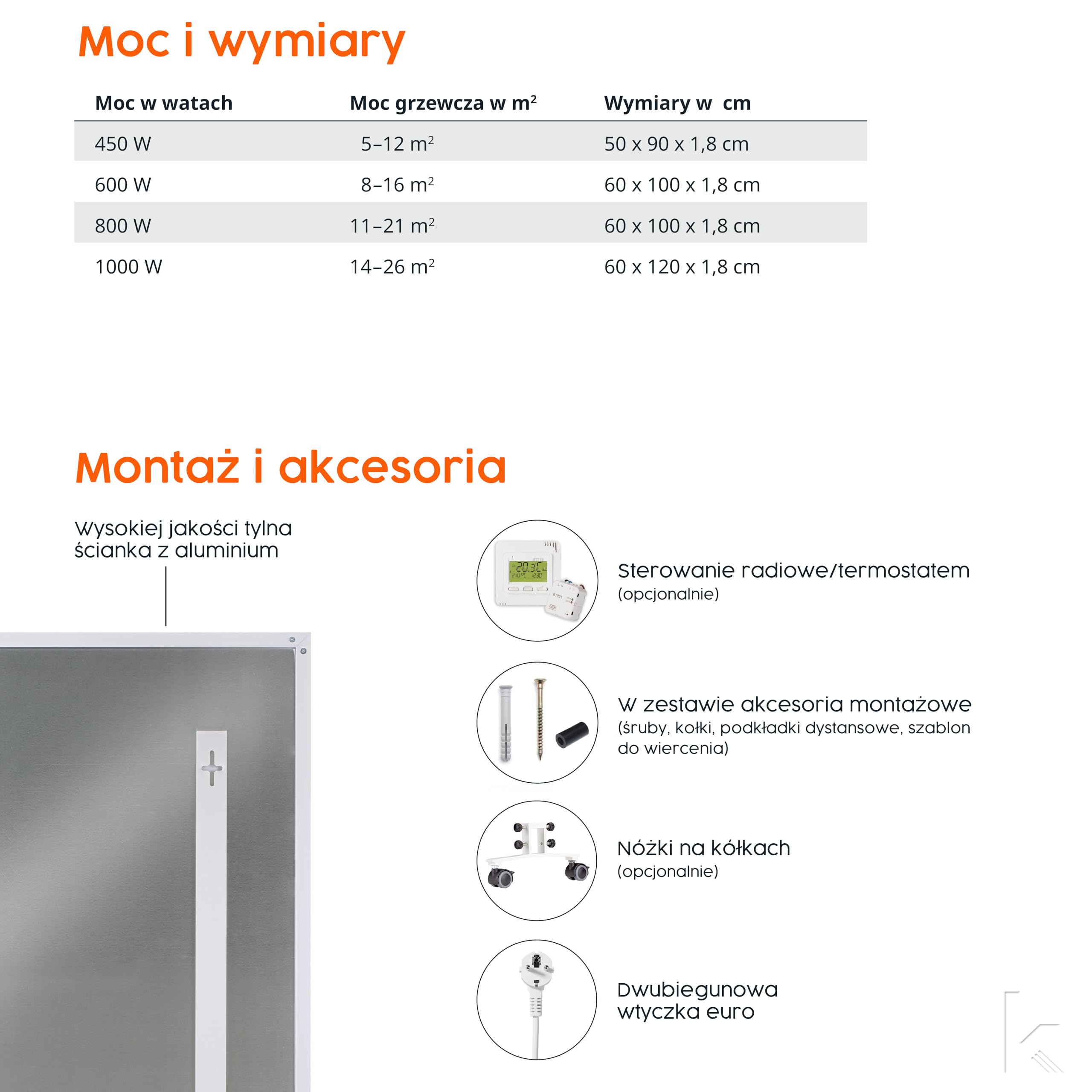 Grzejnik na podczerwień LED Könighaus - 450 W - Oświetlenie LED ✓ Montaż sufitowy ✓ Podwójne zabezpieczenie ✓ Pilot zdalnego sterowania ✓ Możliwość ściemniania jasności: chłodna, neutralna, ciepła