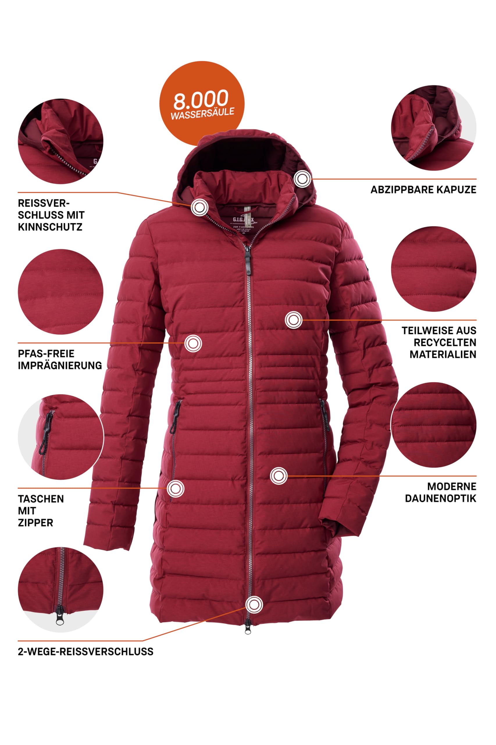 G.I.G.A. DX Gw 77 Wmn Qltd Prk_bacarya Parka trapuntato/funzionale in piuma d'oca con cappuccio senza zip Donna