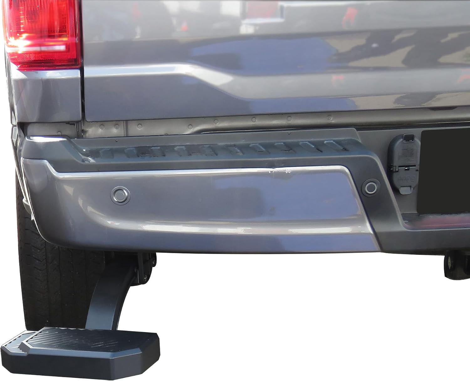 Black Horse Retractable Truck Bed Corner Step Black Compatible with 2021-2026 Ford F150 (Excl. Raptor & Dual Exhaust Models), 2022-2026 Ford F150 Lightning EV-TBCFO21