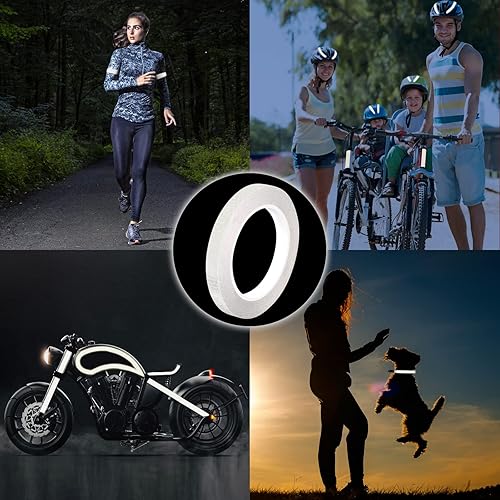 Vista 10 de Cinta de seguridad reflectante, tiras reflectantes amarillas de 1/2 pulgada x 45 pies, cinta reflectante impermeable de alta viscosidad