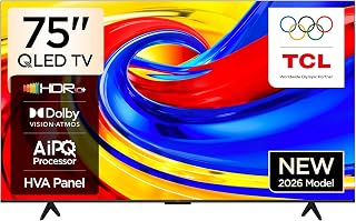 TCL 75T61D Television 75 Inch Smart TV 4K Premium QLED Colorful Quantum Crystal HDR 10+ Gaming Google TV, Dolby Vision Atmos, DTS Virtual:X, MEMC, Game Master with Slim Design (2026 Model)