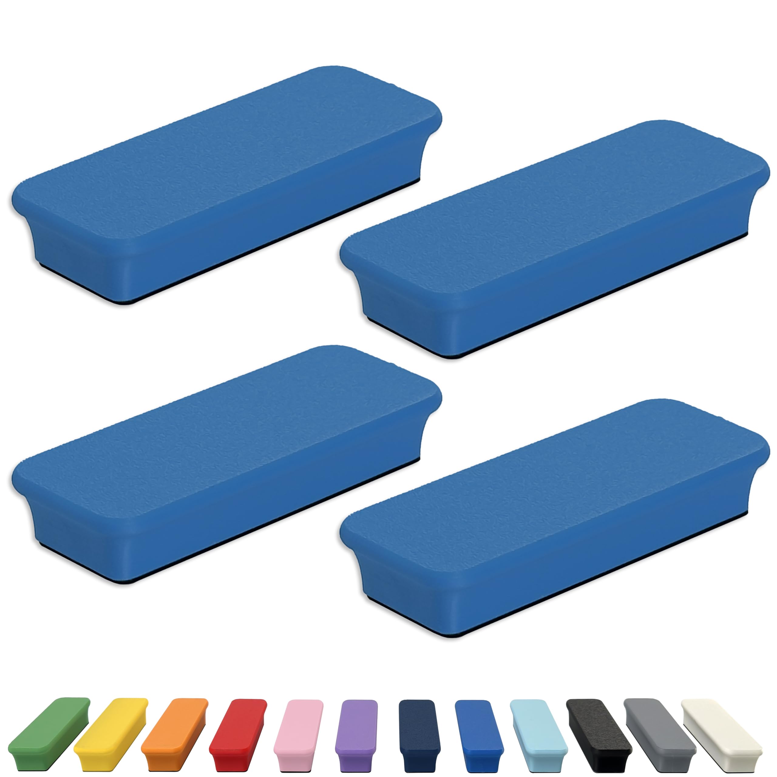 Glassboard Studio Mega Magnets - Neodymium - Heavy Duty, Colorful, Ergonomic, Ideal for Crafting, Quilting, and as Magnetic Knife Holders (4, Cobalt Blue Bar)