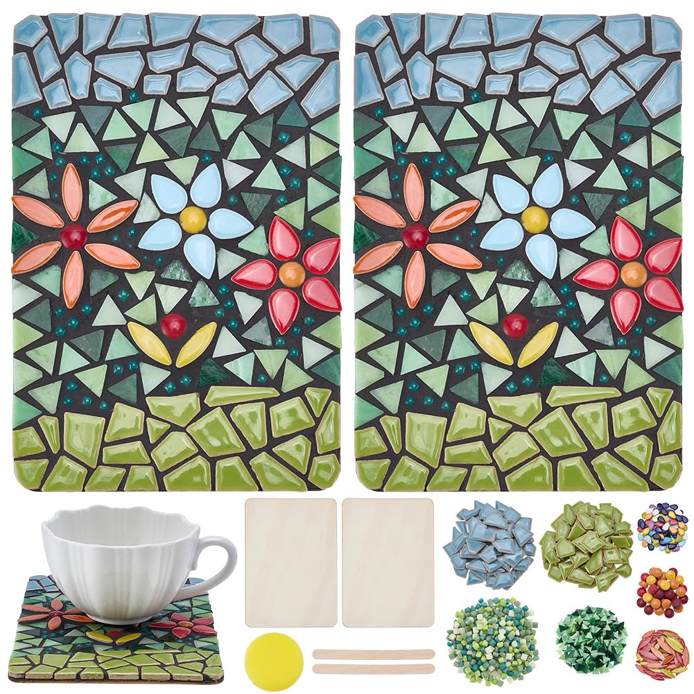 WEBEEDY Juegos de mosaicos para adultos con base de madera, manualidades, flores, mosaico, juego de arte y artesanía con instrucciones para principiantes, decoración del hogar, regalo de cumpleaños