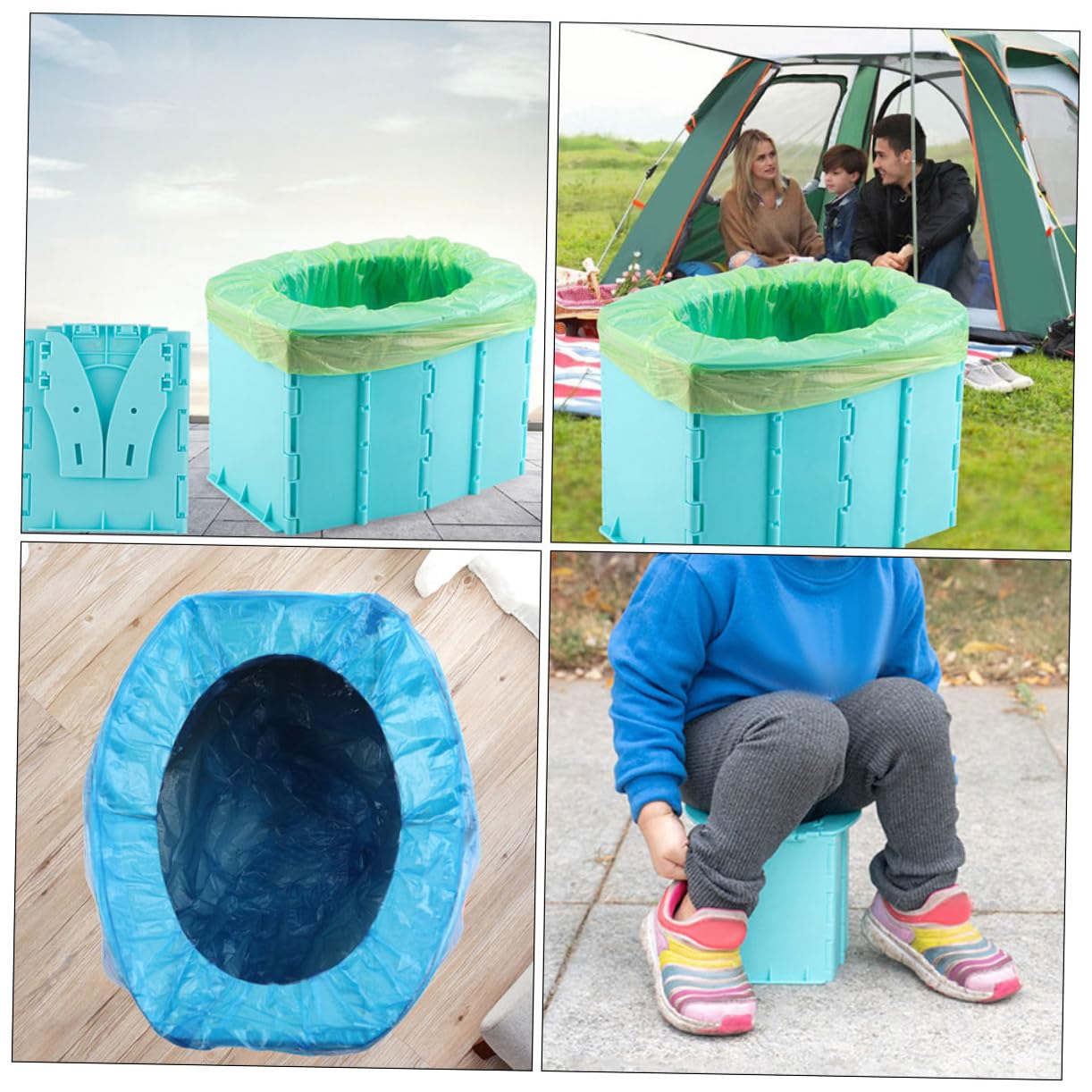 Portable Foldable Toilet Potty Chair for Travel and Outdoor Use Made of Safe PP Material Lightweight and Compact Training Blue Easy to Carry and Clean