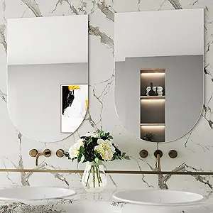 24x36 Arched Mirror,Nano Arched Bathroom Mirror,Bathroom Mirrors Pair,Bathroom Vanity Mirror,Entryway Mirror Two Types of Hanging