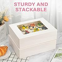 Vista 6 de LotFancy 12 cajas para cupcakes, paquete de 8, recipientes para cupcakes con ventana con capacidad para 96 cupcakes, soportes para cupcakes de grado
