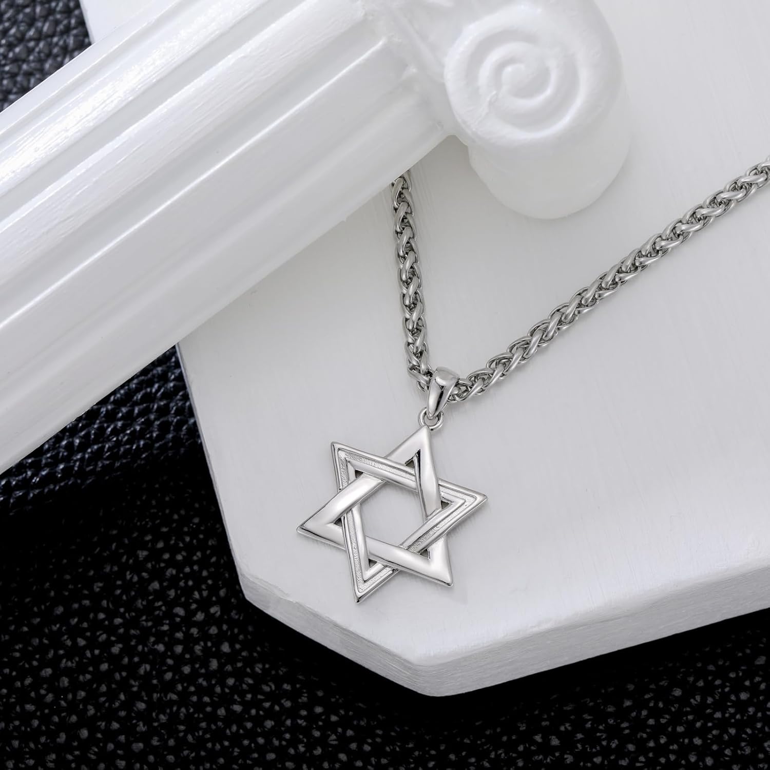 Star of David Necklace for Men 925 Sterling Silver Estrella De David Classic Jewish Israeli Pendant Necklace Jewelry Gifts for Men Women - Image 4